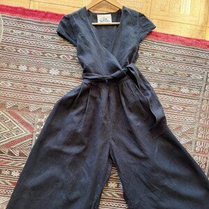 Sugar Candy Mountain Linen Jumpsuit in Black - Size XS